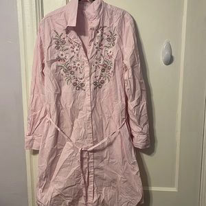 Pink and white striped brooks brothers dress